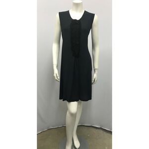 Marina Avraam Dress Ghost Black Front Silk Ruched Detail Trim England‎ Size 12